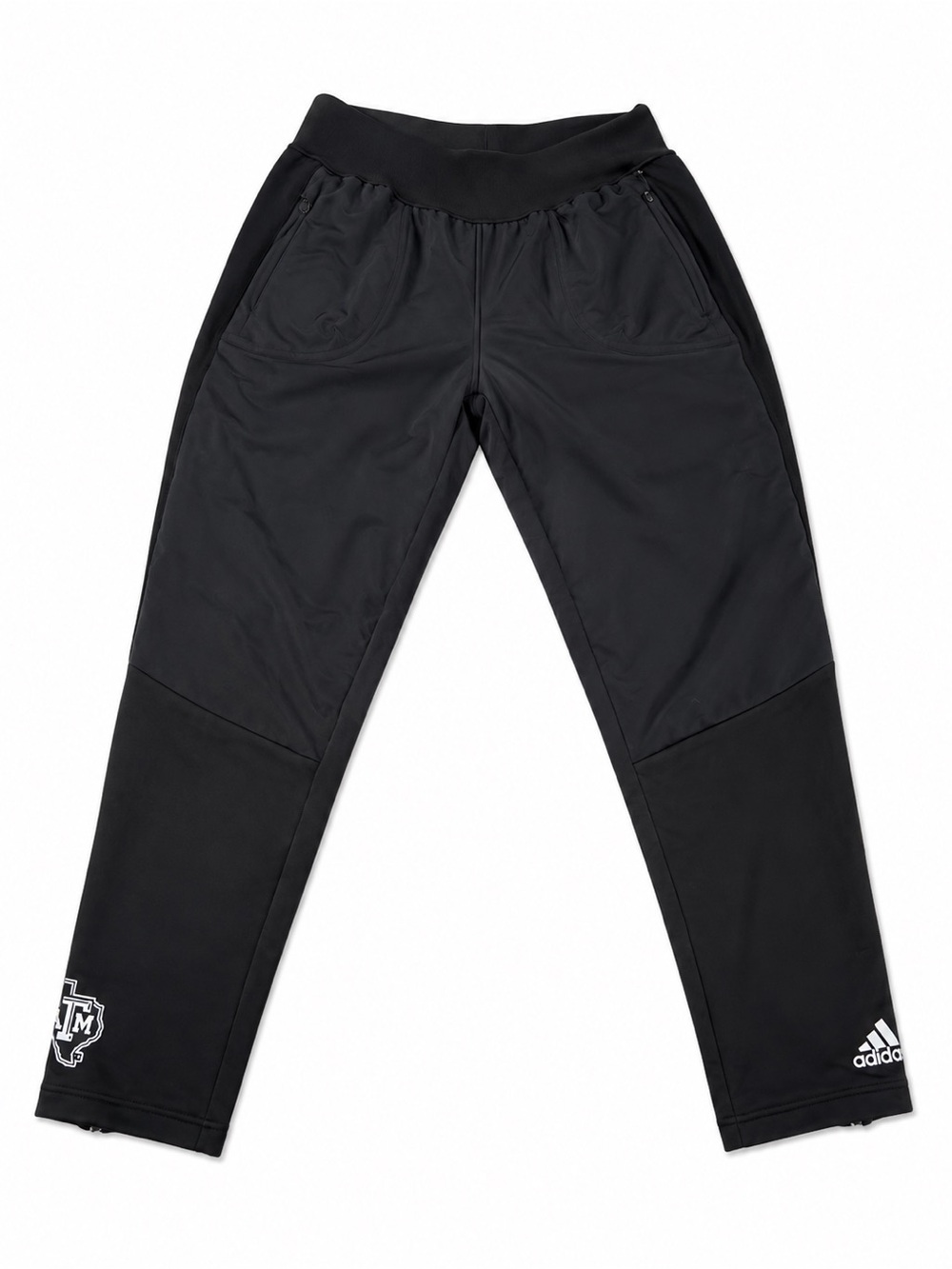 adidas Black Performance Track Pants with Texas A&M Patch